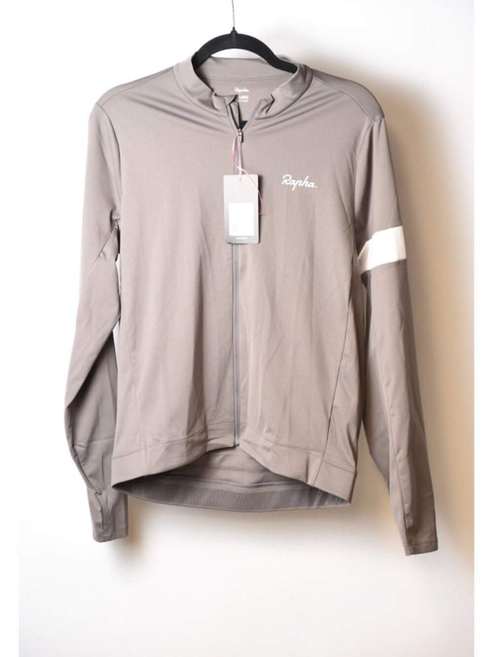 Rapha Men's Gray Long Sleeve Biking Shirt Jersey Full Zip Size XL NEW